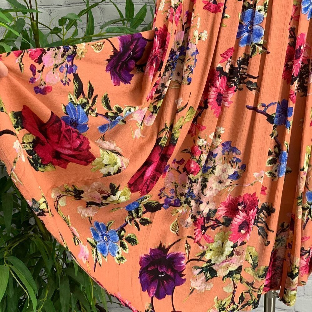 Umgee Salmon w/ Floral Pattern Oversized Dress - Picture 5 of 10